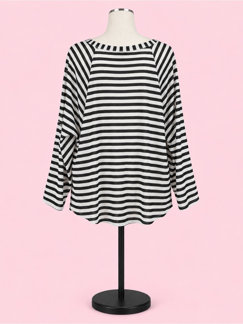 Splendid Black & White Striped Lightweight Thermal Top Women’s Medium
